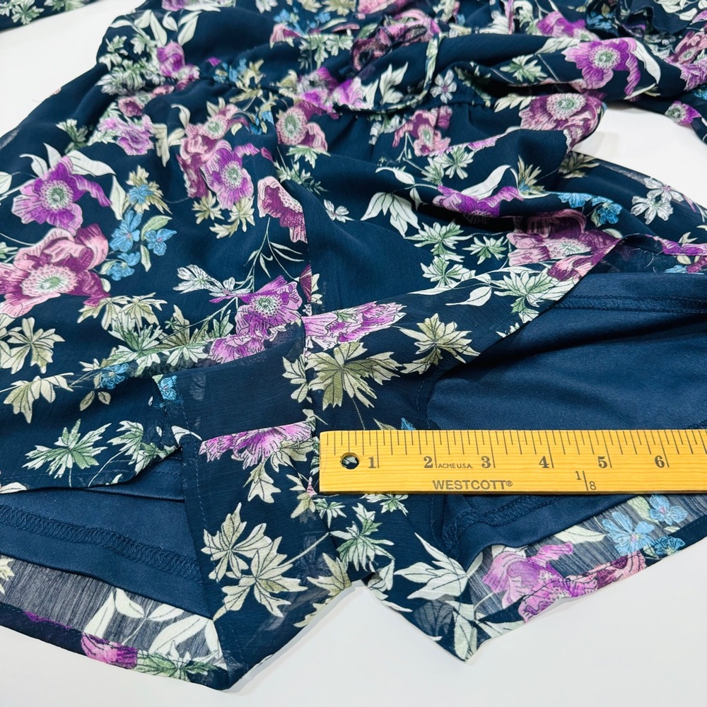 Xhilaration Floral Lace-Up Romper - Black and Purple - Picture 12 of 15